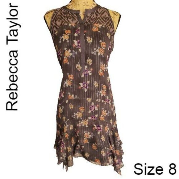 Vintage Women's Babydoll Silk Sleeveless Dress 8 Chic Designer Ruffle RARE - Picture 1 of 7